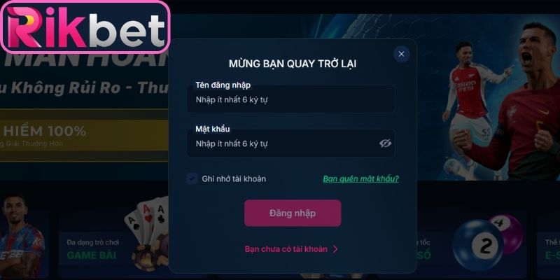 Cách truy cập hồ sơ bằng đăng nhập Rikbet 